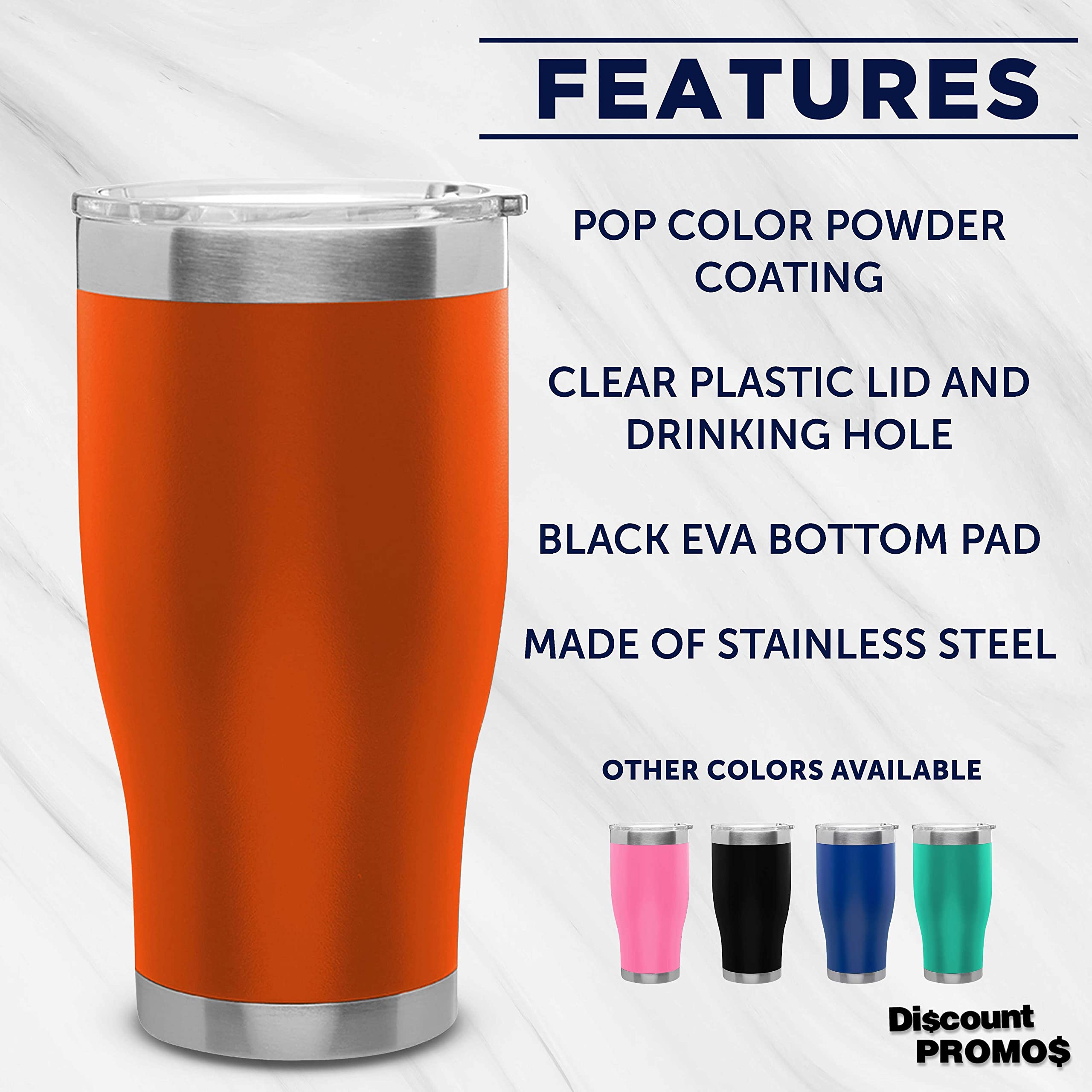 Premium 28 oz Stainless Steel Tumblers Set of 6 - Insulated Double Wall Vacuum Cups for Hot & Cold Drinks - BPA-Free Bulk Pack for Smoothies, Iced Coffee, Soda - Ideal for Office, Gym, Camping, Travel & Outdoor Activities - Orange