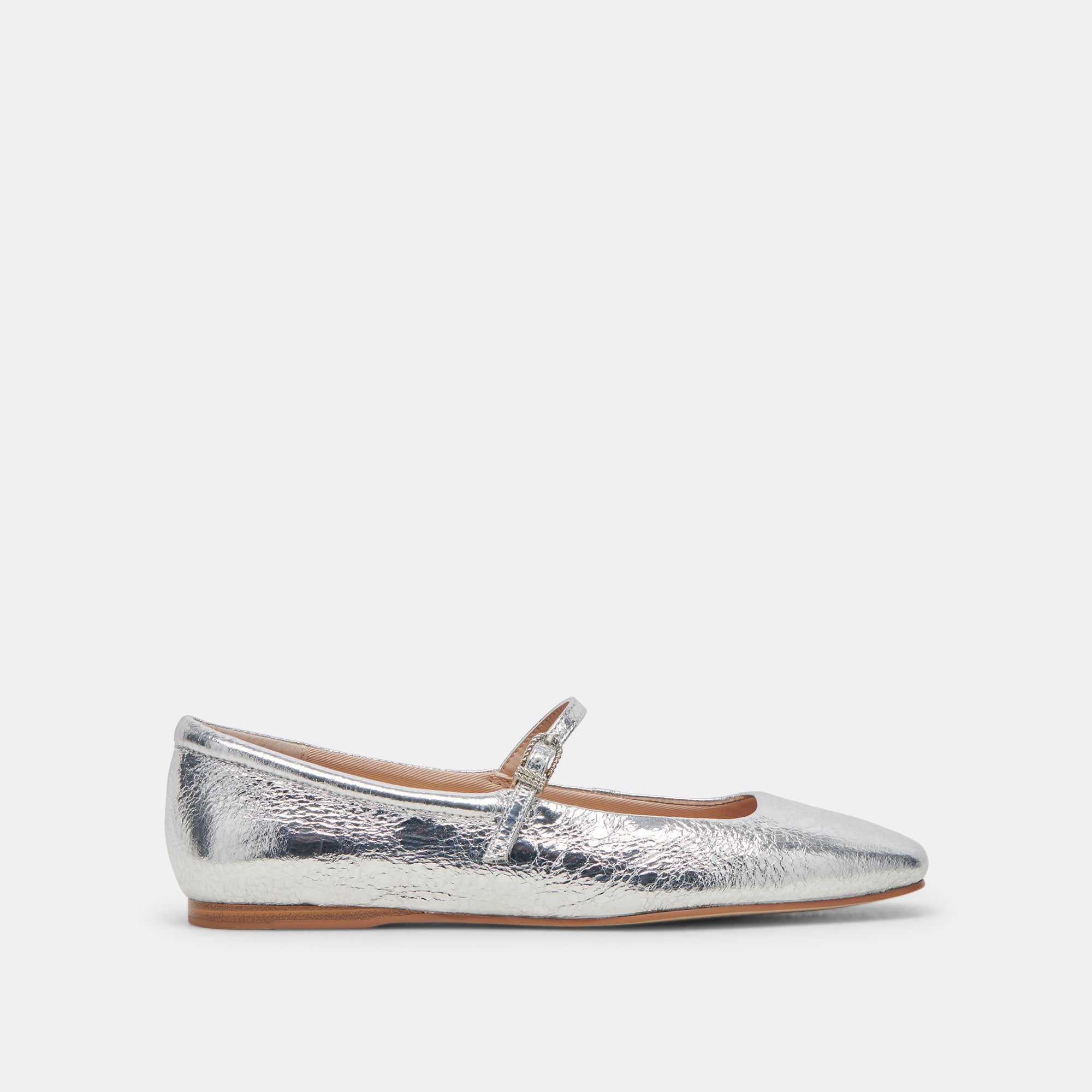 REYES Ballet Flats - Silver Distressed Leather Women's Shoes | Comfortable & Stylish for Casual Wear, Office, and Daily Outfits