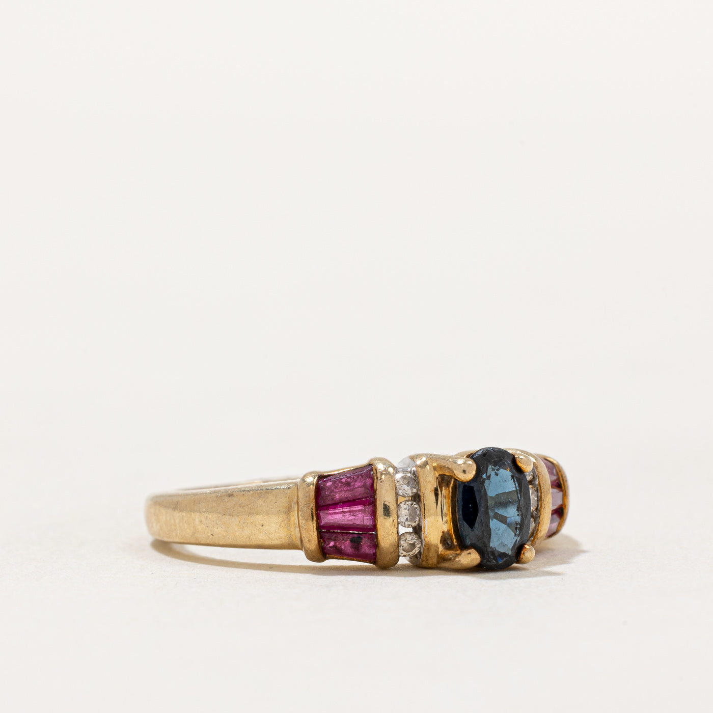 Exquisite Multi Gemstone Cocktail Ring - 0.84ctw Genuine Stones - Size 7.25 - Perfect for Evening Parties, Weddings & Special Occasions