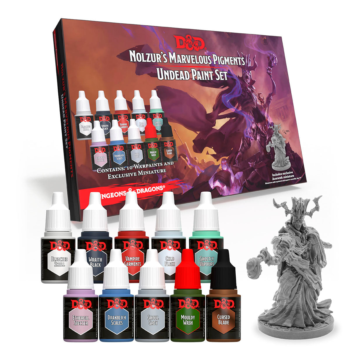 D&D Undead Miniature Paint Set - High-Quality Acrylic Paints for Tabletop RPG & Wargaming - Perfect for Dungeons & Dragons, Warhammer, and Fantasy Miniatures