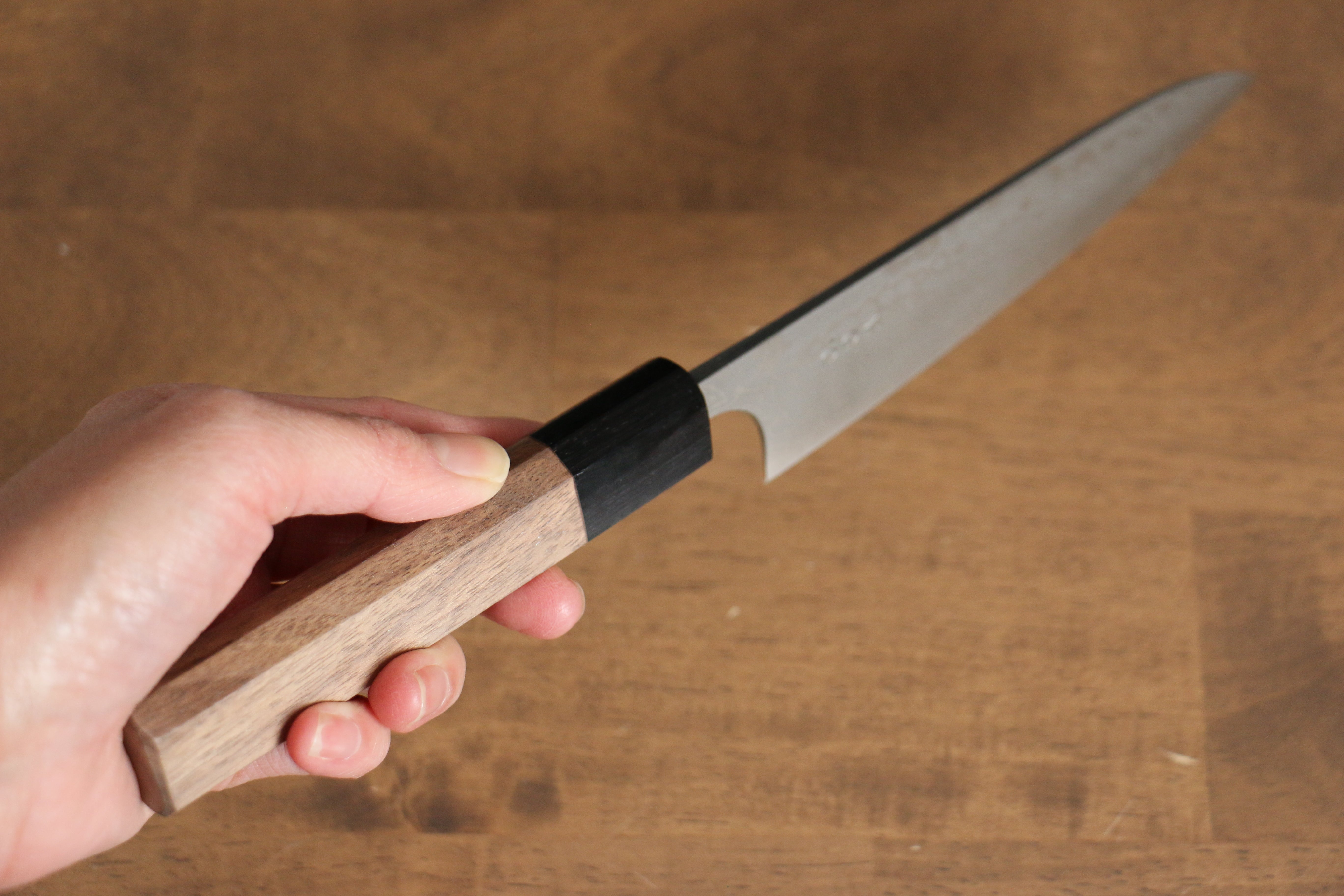 Nao Yamamoto VG10 Damascus Petty Utility Knife 135mm with Walnut Handle - Perfect for Slicing, Peeling & Precision Kitchen Tasks
