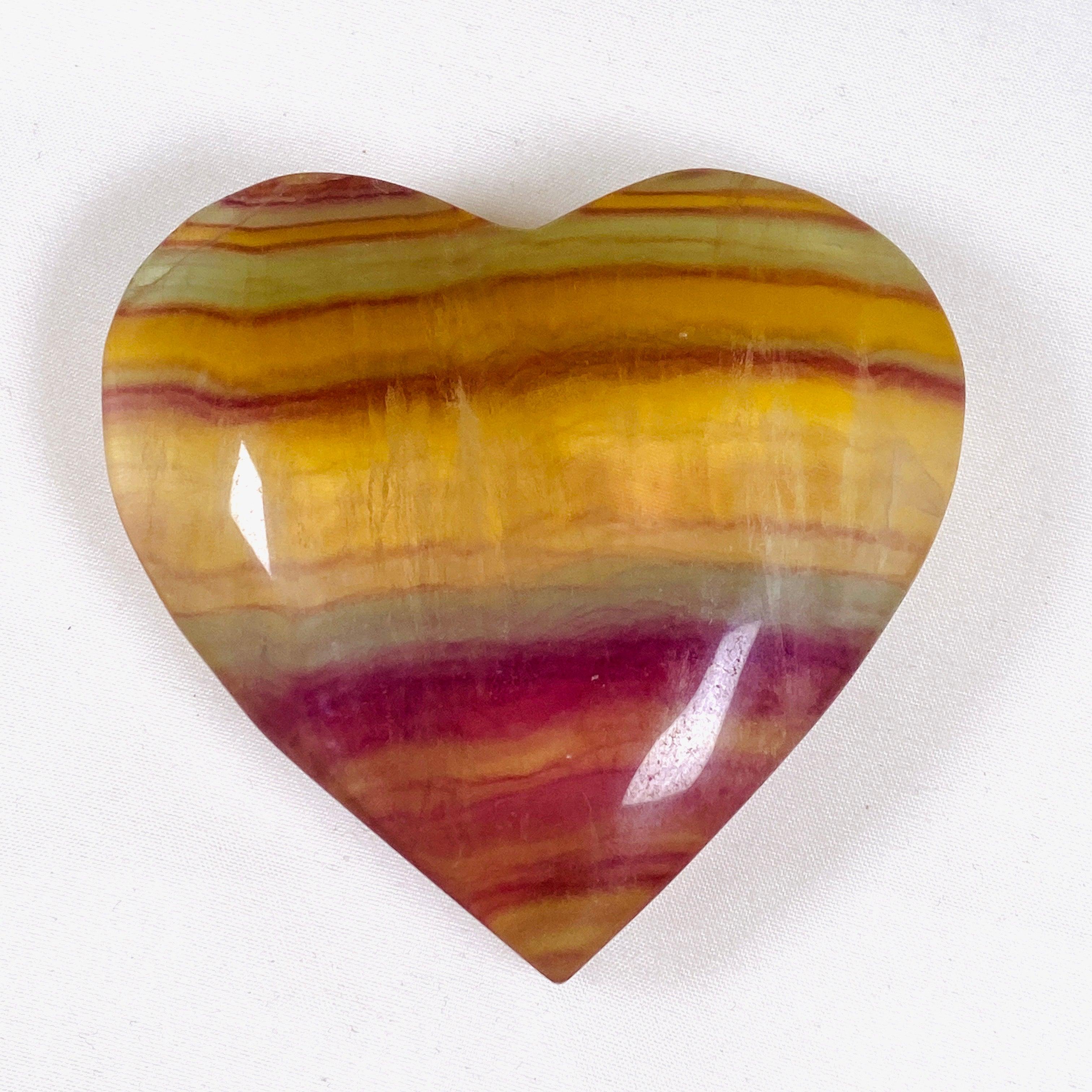 Rainbow Fluorite Heart Pendant RFH-03 - Healing Crystal Jewelry for Meditation, Energy Balancing & Spiritual Growth