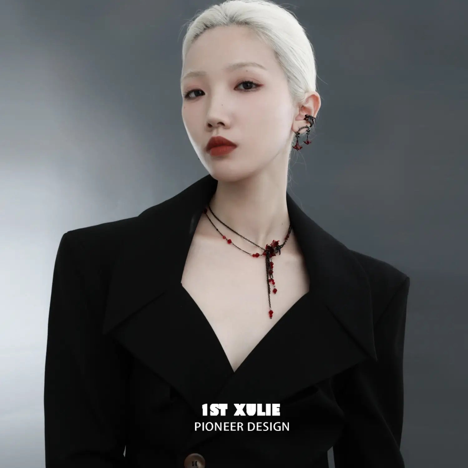 18K Platinum Plated Tassel Choker Necklace for Women - Gothic Bloody Datura Flower Design - Perfect for Halloween, Cosplay, and Dark Fashion Accessories