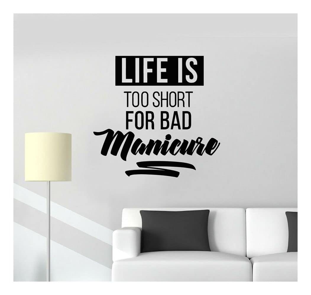 Nail Salon Quote Vinyl Wall Decal - Manicure Hands & Nails Art Stickers for Girls Bedroom, Home Decor, Salon Wall Mural - Perfect for DIY Home Decoration & Nail Studio Decor