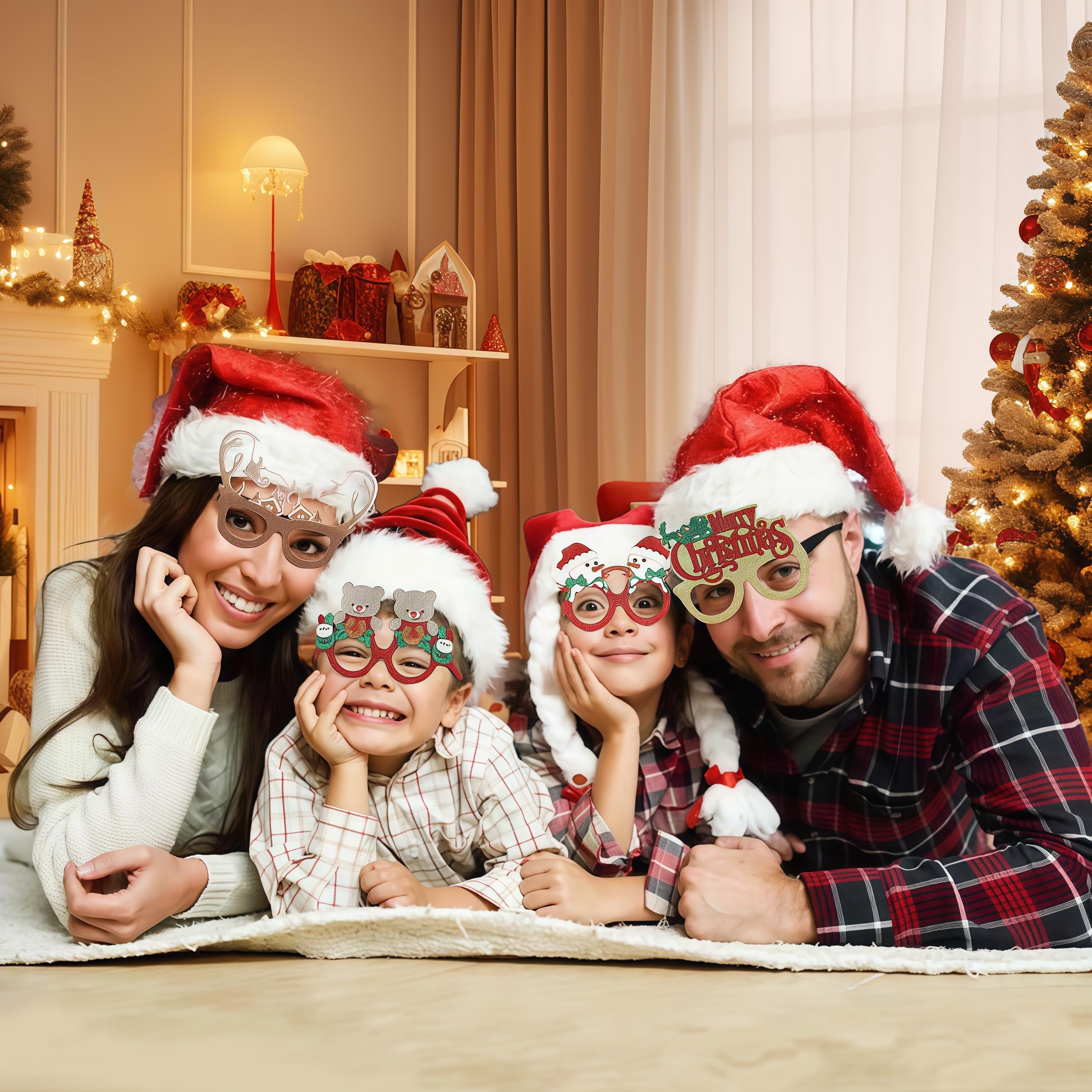 12 PCS Christmas Glasses - Party Decor & Gifts for Holiday Celebrations