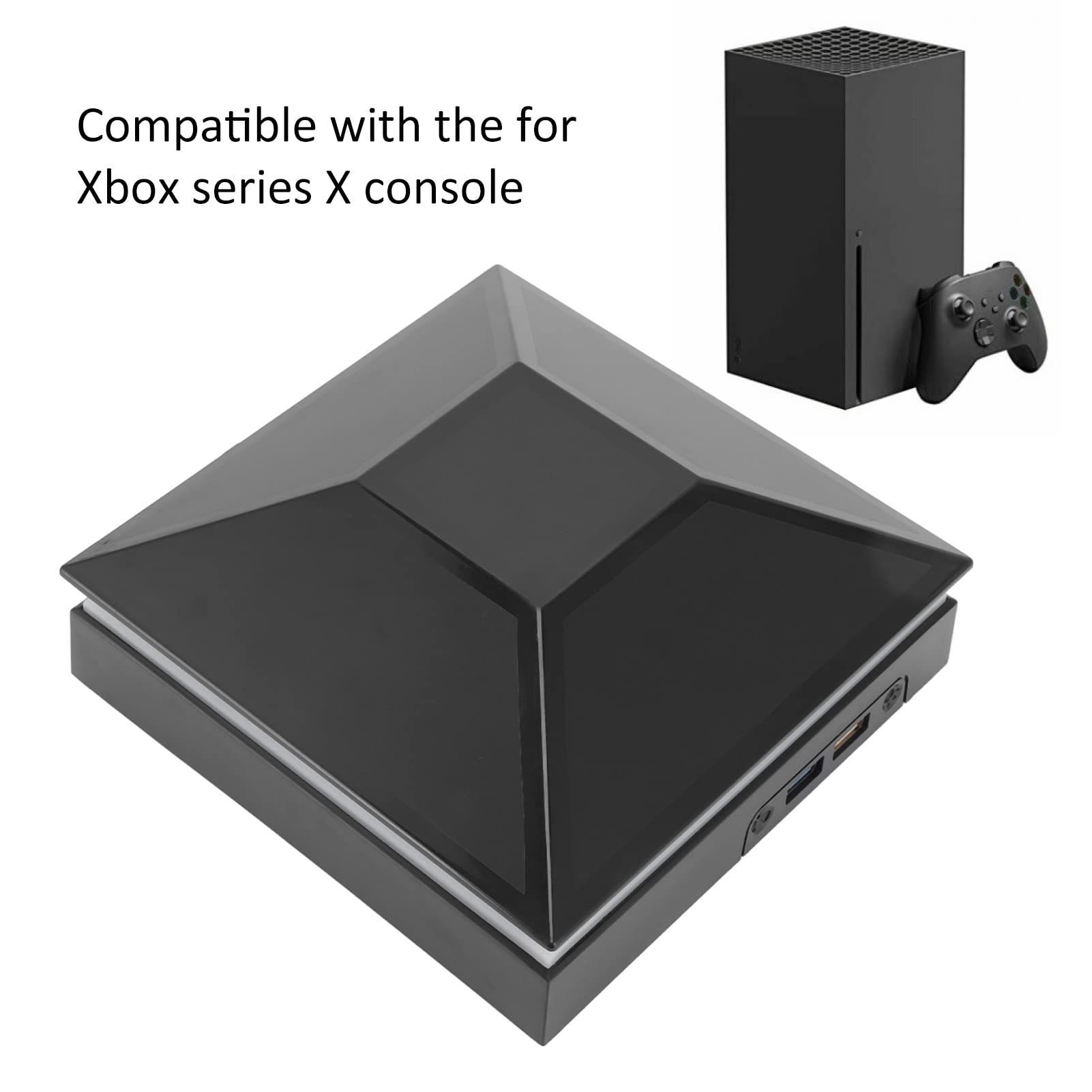 XBOX Cooling Fan with 3 Speed Settings, Built-in 7-Color LED Light Bar, Touch Switch, Dust-Proof Design & 3 USB Ports - Efficient Heat Dissipation for Gaming Consoles - Perfect for Long Gaming Sessions & Hot Weather Use