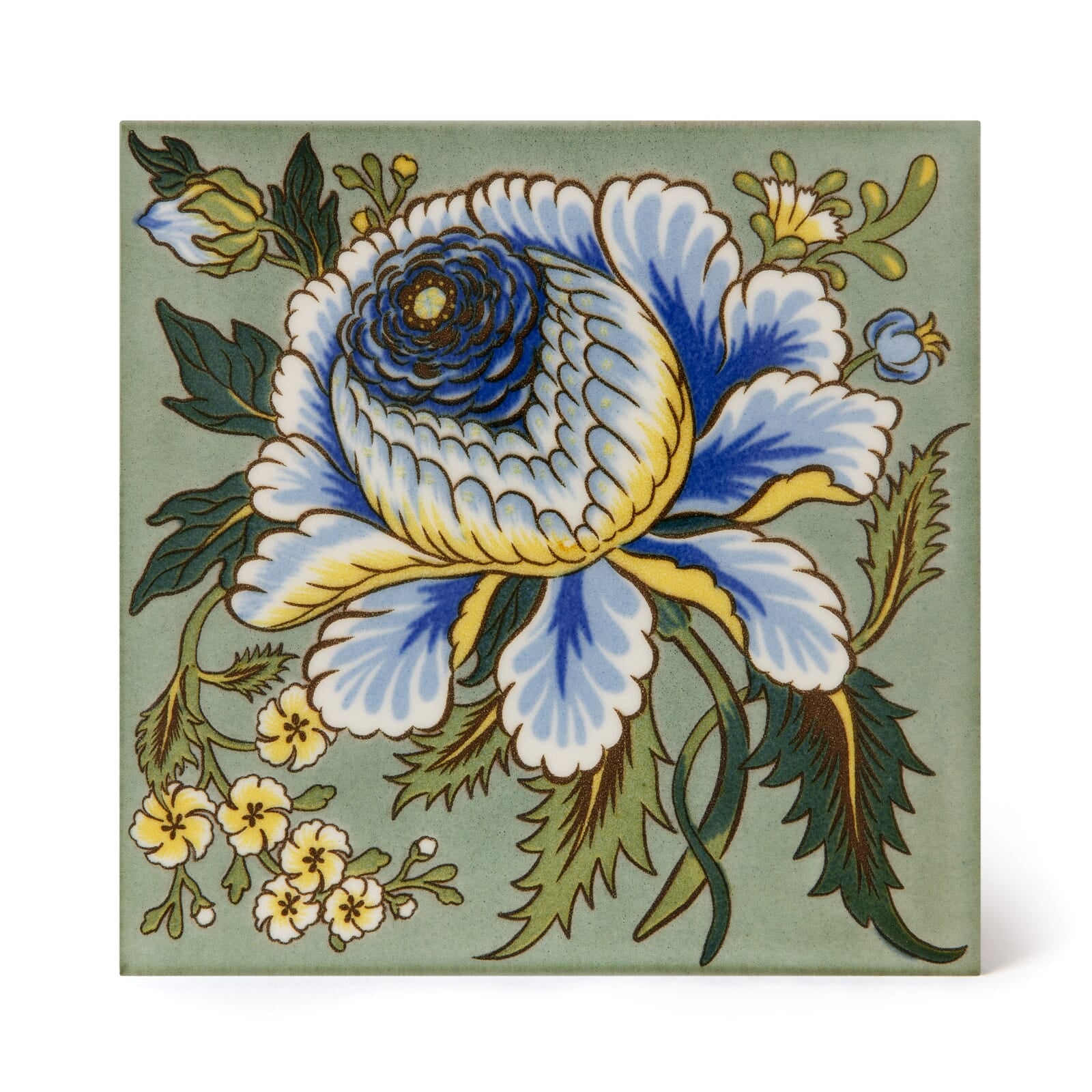 ARTEMIS ROSE Printed Ceramic Tile Samples - Sage Green - 4x4 Inch - Peel and Stick Backsplash Tiles for Kitchen, Bathroom, and Home Decor