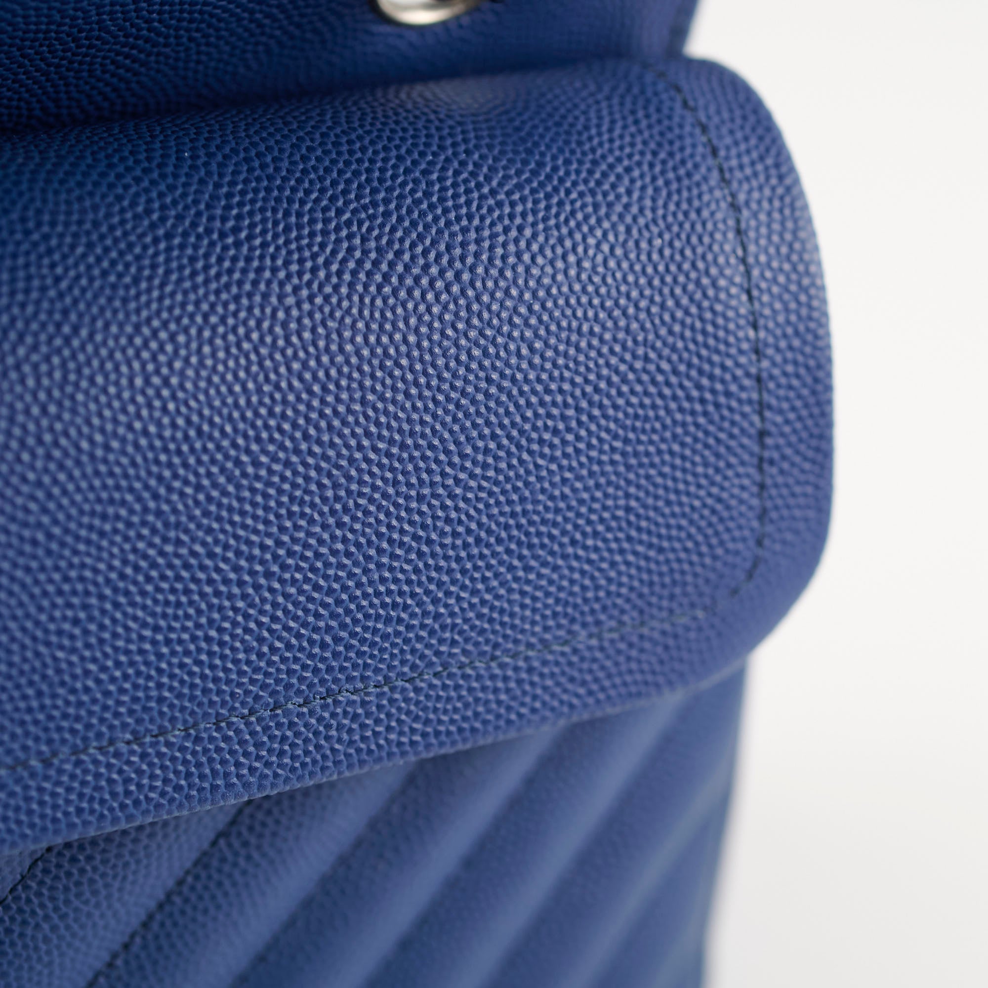 Chanel Caviar Leather Chevron Small Classic Flap Bag Blue 25cm - Luxury Designer Handbag for Women, Perfect for Evening Events & Special Occasions