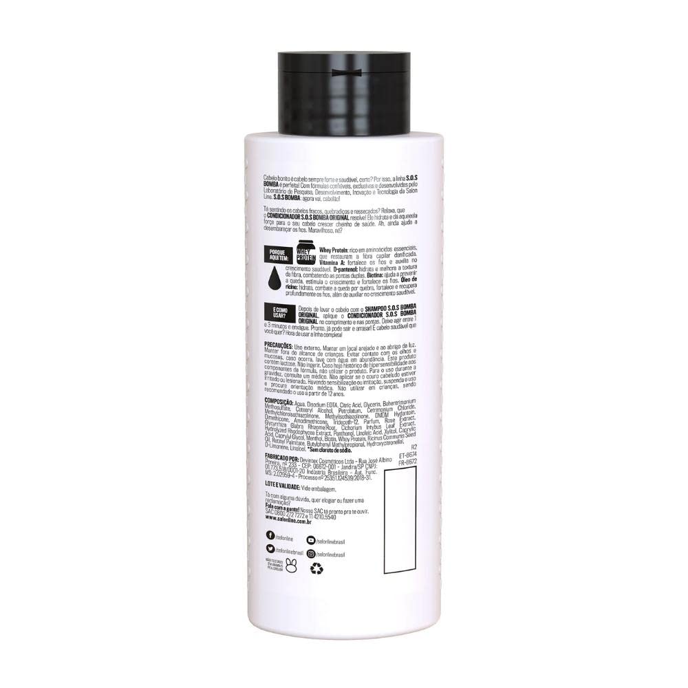 Salon Line Original SOS Bomb Shampoo + Conditioner Kit 200ml - Professional Hair Care for Damaged & Dry Hair - Perfect for Salon & Home Use