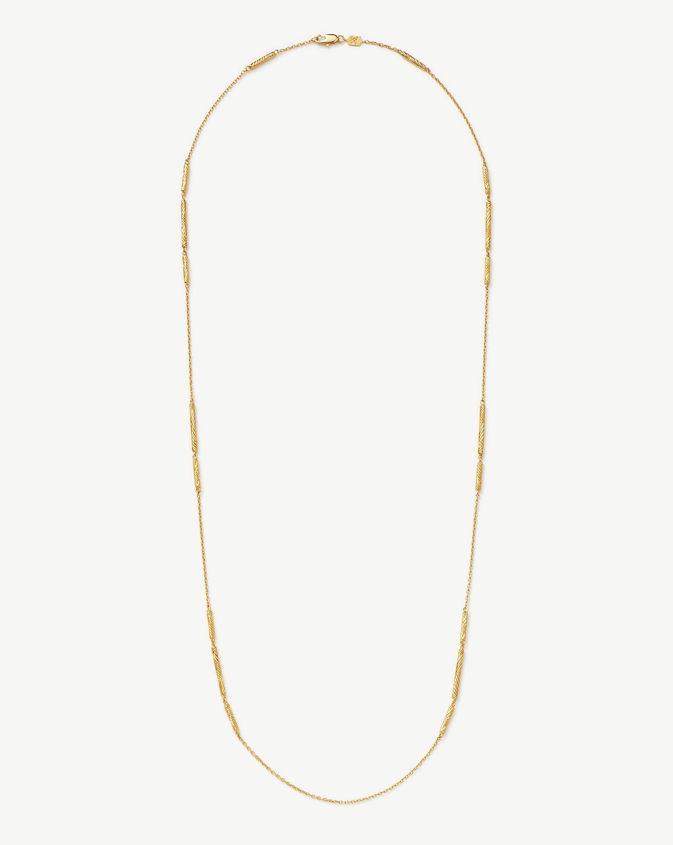 Wavy Ridge Extra Long Chain Necklace for Women - 24 Inch Gold Plated Layering Necklace, Boho Chic Jewelry for Everyday Wear & Special Occasions