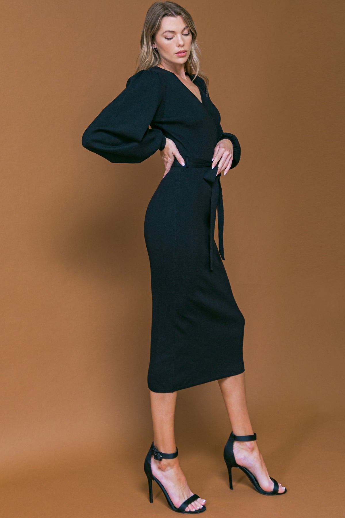 MATILDA SWEATER MIDI DRESS - Women's Knitted Long Sleeve Turtleneck Dress for Fall & Winter - Perfect for Office, Date Night and Holiday Parties