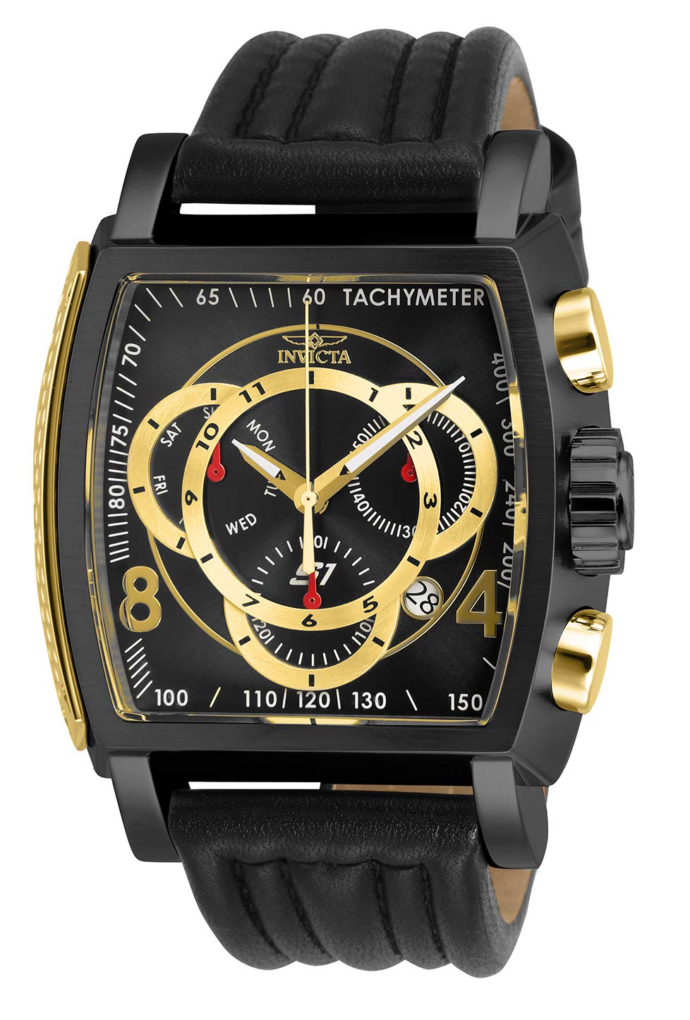 Invicta Men's 27950 S1 Rally Quartz Multifunction Black Gold Dial Watch - Stylish Chronograph for Business, Casual & Sports Wear