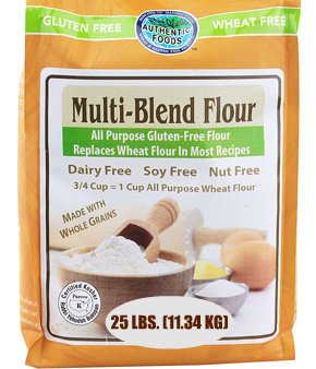 Authentic Foods Multi Blend Gluten Free Flour - 25 Lb Bulk Bag for Baking, Cooking & Healthy Recipes | Premium All-Purpose GF Flour for Bread, Cakes & Pastries