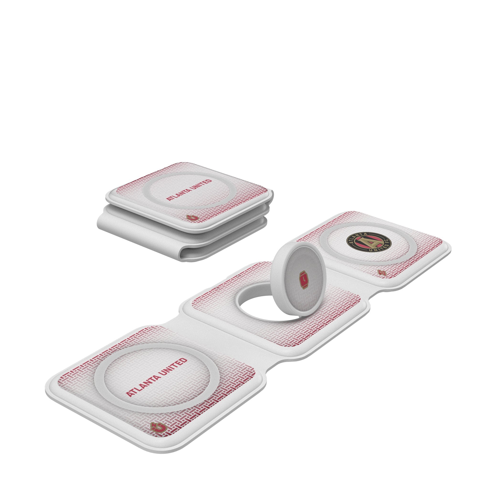 Atlanta United FC Linen Foldable 3-in-1 Charger - Portable Phone Charger for iPhone, Android & AirPods - Perfect for Travel, Office & Home Use