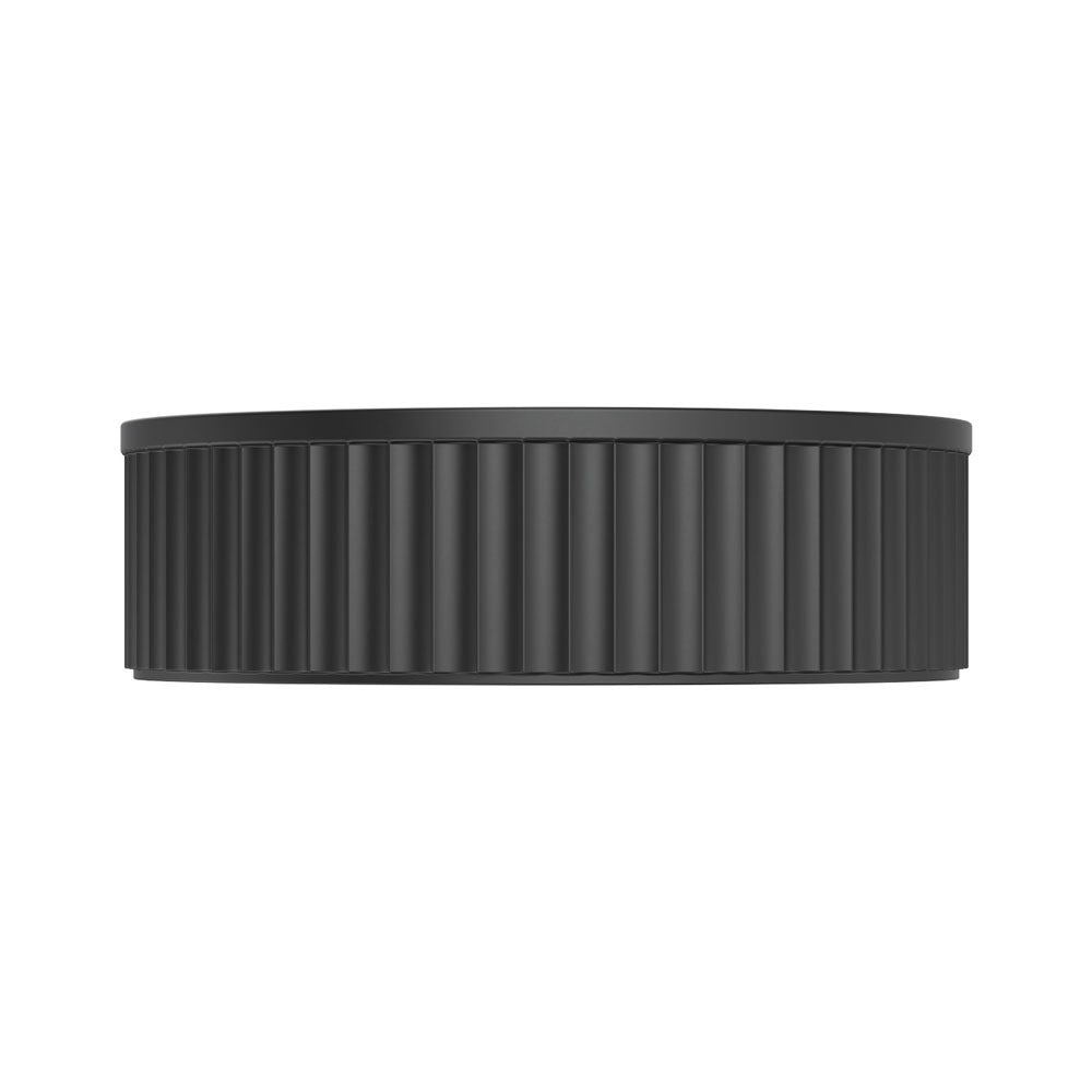 Fienza CSB802B Minka Round Solid Surface Above Counter Bathroom Sink, Matte Black - Modern Vanity Basin for Bathroom, Powder Room, and Guest Washroom