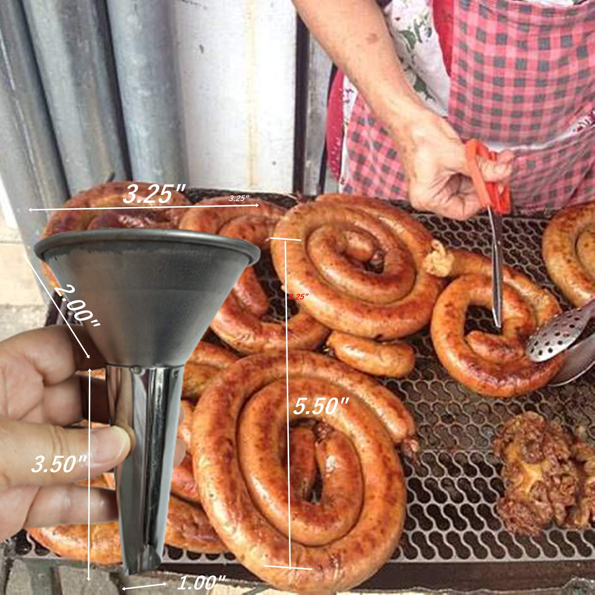 Premium Stainless Steel Sausage Stuffer Funnel - 3.25