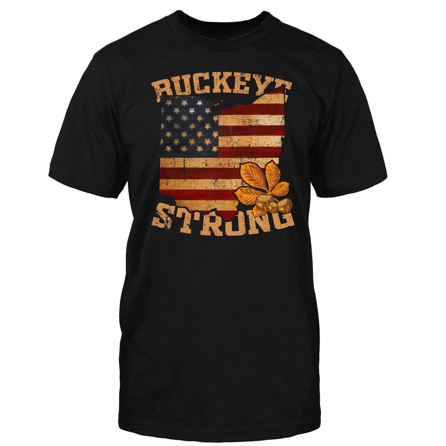 Buckeye Strong Ohio USA Flag Pet Lover T-Shirt - Comfortable & Stylish for Dog, Cat & Animal Owners