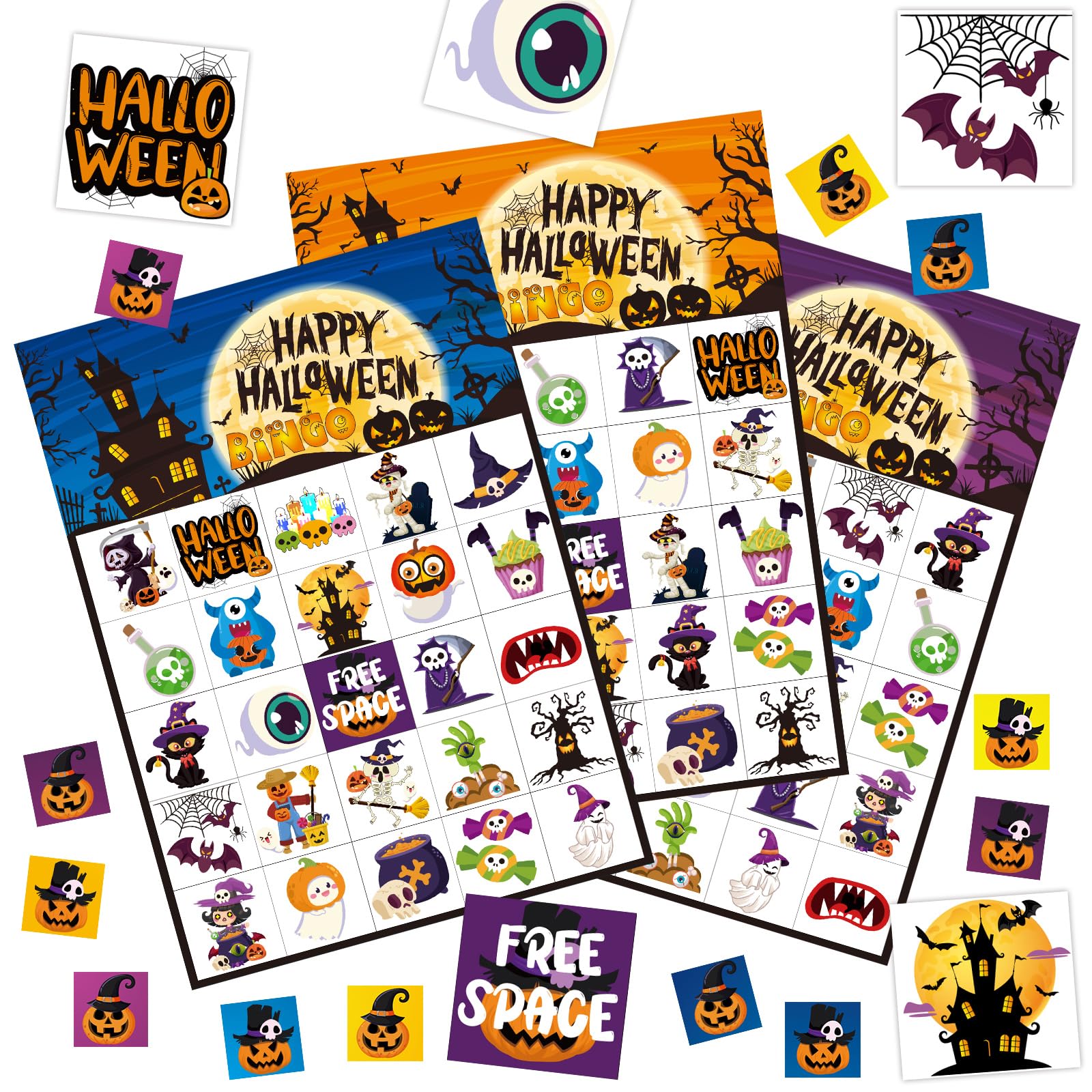 Halloween Bingo Game Set for Kids & Adults - 39 Sheets Halloween Bingo Cards, Classroom Party Games, Halloween Activities for School Parties & Family Gatherings - Perfect for Classroom Crafts, Halloween Events & Holiday Fun