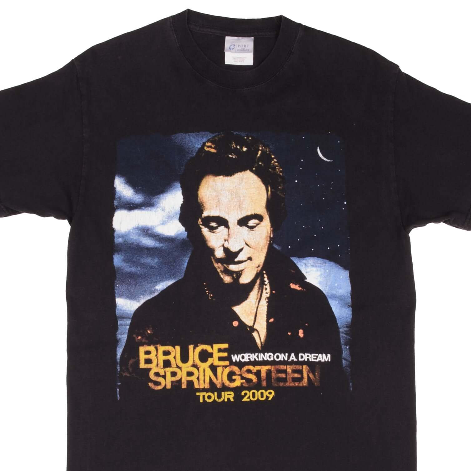 Vintage Bruce Springsteen Tour 2009 T-Shirt - Medium Size - Classic Rock Band Merchandise for Concerts & Music Fans