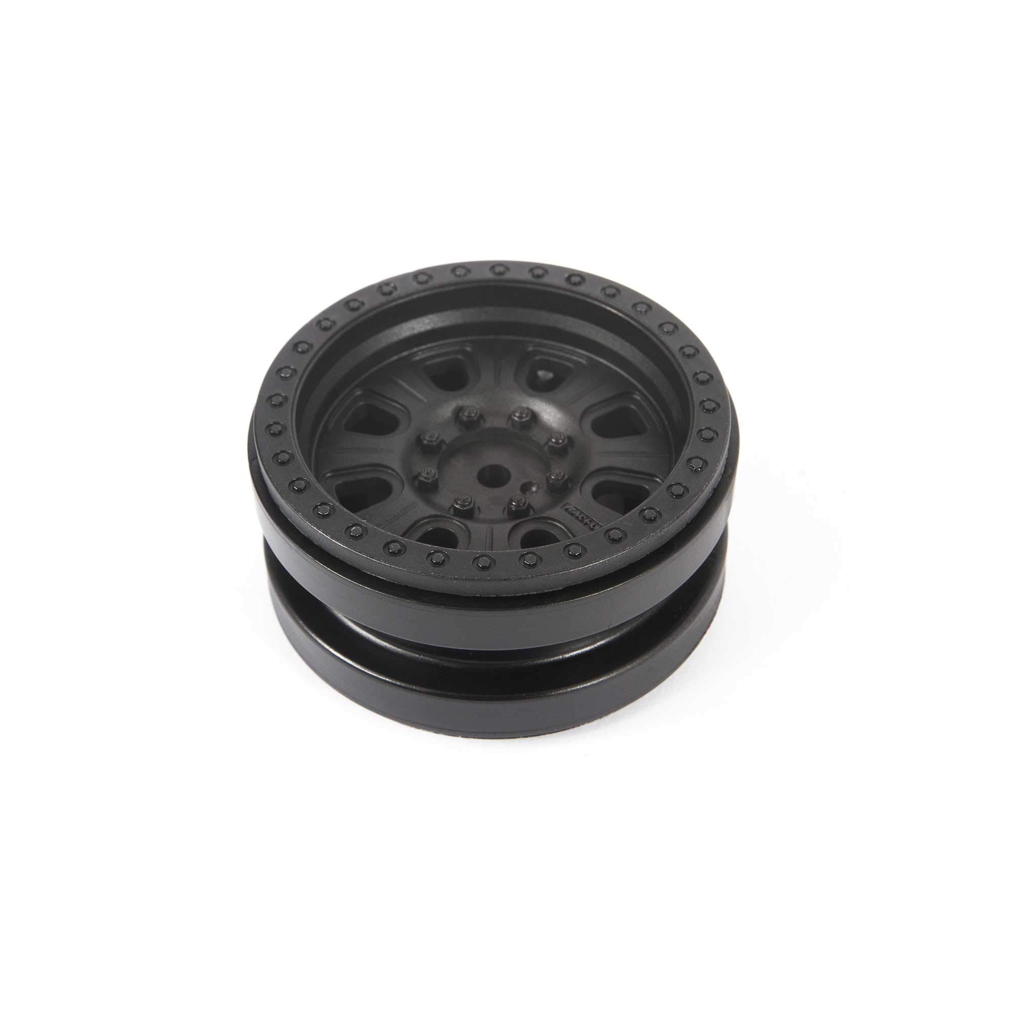 Axial 1.9 Raceline Monster Beadlock Wheels - 2 Pack Black (AXI43004) | Heavy-Duty Off-Road Rims for RC Crawlers & Trail Trucks