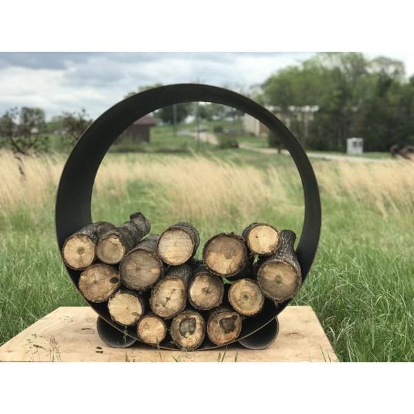 Firewood Storage Rack - Heavy Duty Steel Log Holder for Fireplace, Outdoor & Indoor Use - Perfect for Firewood, Kindling & Wood Stove Accessories (Black)