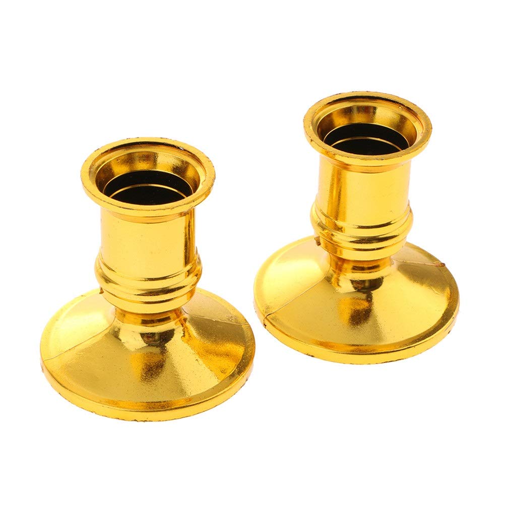 2-Pack Plastic Pillar Candle Holders - Electronic Taper Candle Stand Base for Flameless Candles (Color A) - Perfect for Wedding Centerpieces, Home Decor & Romantic Dinners