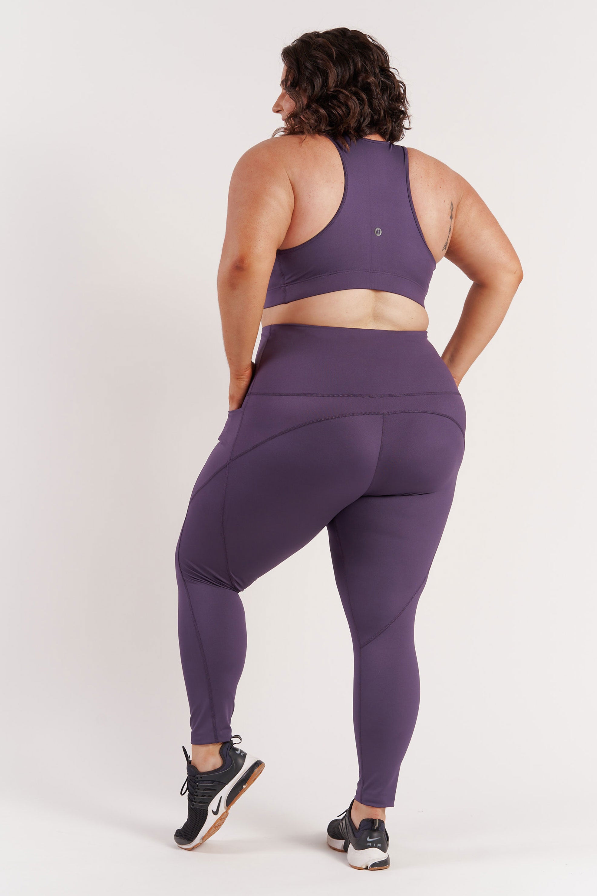 High-Waisted Training Pocket Move Leggings for Women - Blackcurrant Color - Perfect for Yoga, Running & Gym Workouts