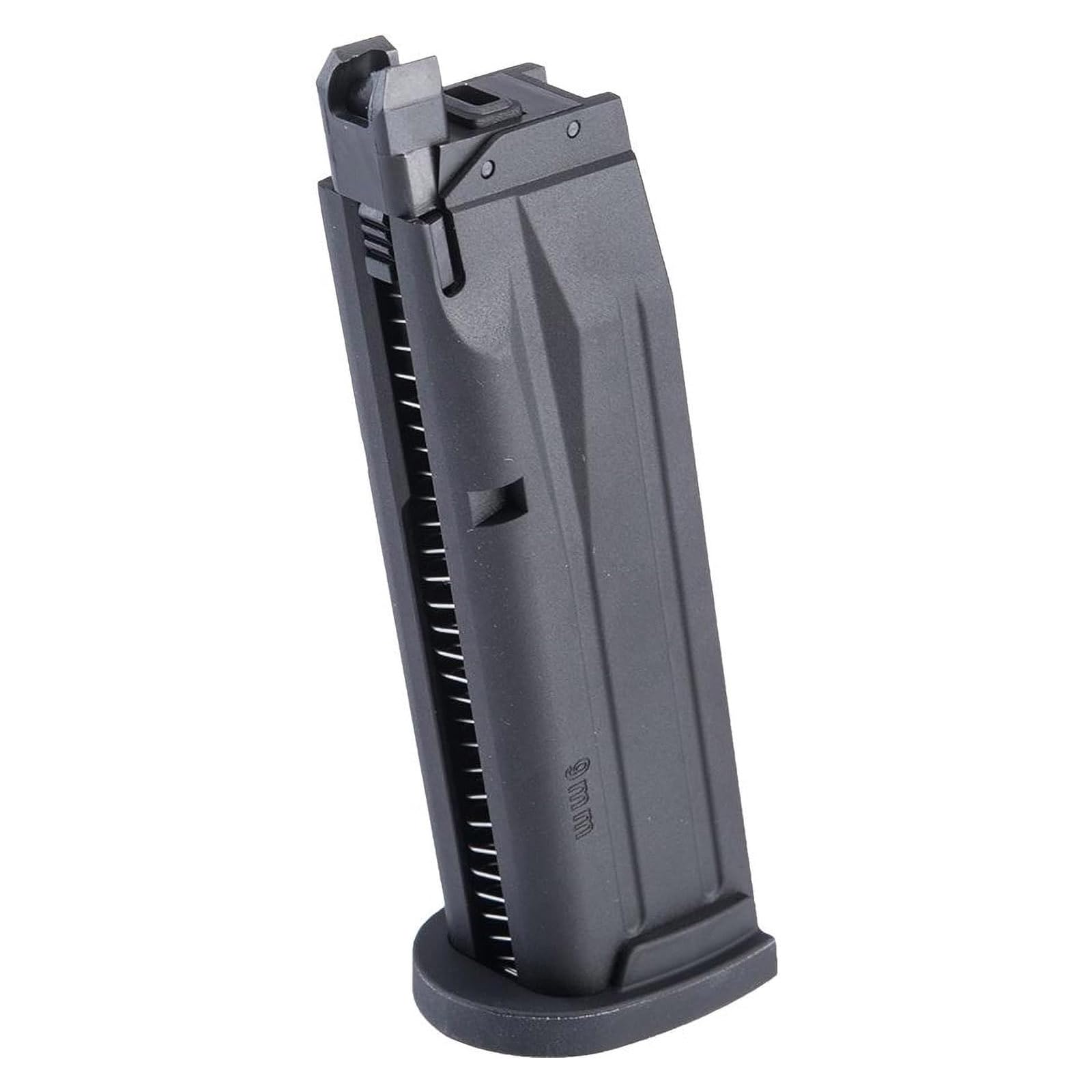 Sig Sauer ProForce 21-Round Airsoft Magazines for P320 M18 Air Guns - Green Gas Housing with Tan/Black Base Plate | High-Capacity Airsoft Accessories for Tactical Training & Competitive Shooting
