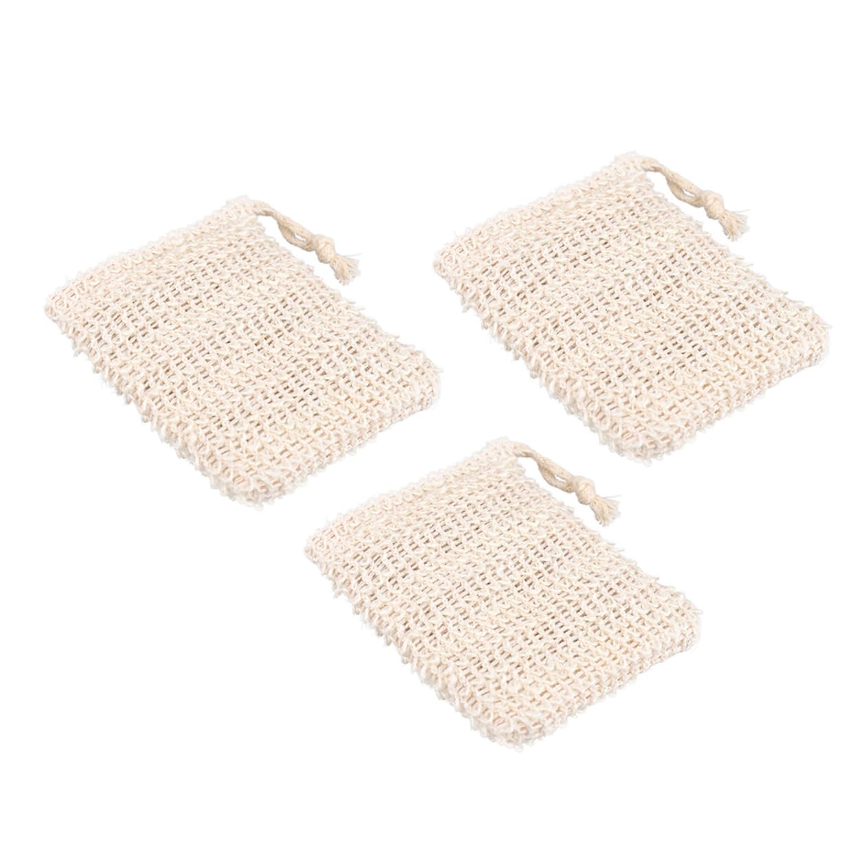 3Pcs Exfoliating Soap Pouch with Drawstring - Reusable Soap Saver Bag for Bath & Shower - Gentle Exfoliation & Lather Booster for Sensitive Skin