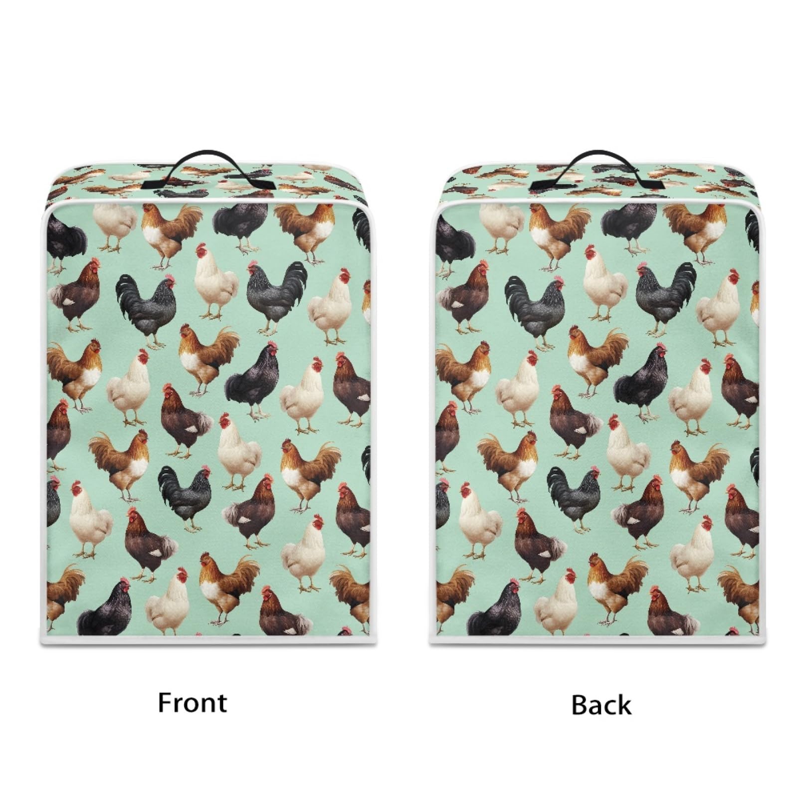 GLENLCWE Rooster Print Dust Cover for Coffee Makers, Blenders & Mixers - Protective Appliance Cover with Top Handle | Dust Protection for Kitchen Countertops & Small Appliances