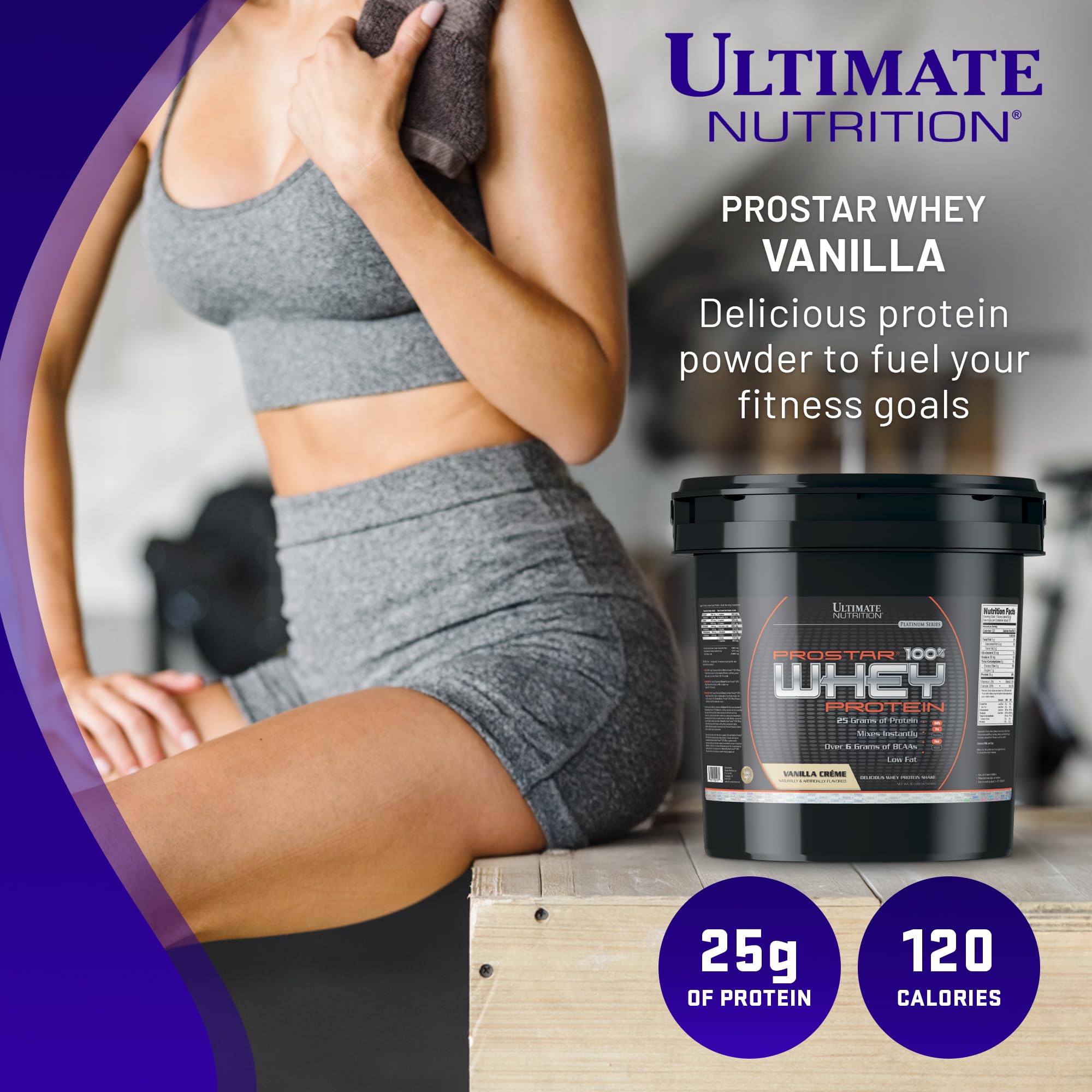 Ultimate Nutrition Prostar Whey Protein Powder Isolate, Vanilla - Low Carb, High Protein Shake for Muscle Gain & Recovery - Low Sodium, Low-Fat & Keto Friendly - 10 lbs Bucket - Perfect for Post-Workout, Weight Loss & Healthy Lifestyle