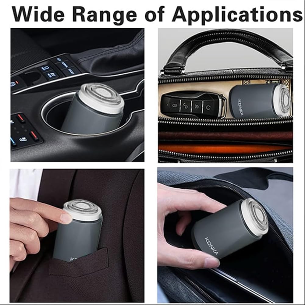 Mini Portable Electric Shaver for Men - USB Rechargeable Waterproof Travel Razor with Precision Blades | Perfect for Face Shaving, Business Trips & Gym Bags (Black)