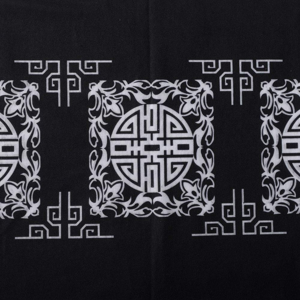 Boho Wide Black Mandala Design Infinity Headband & Bandana Face Mask for Women - Perfect for Yoga, Music Festivals & Outdoor Activities
