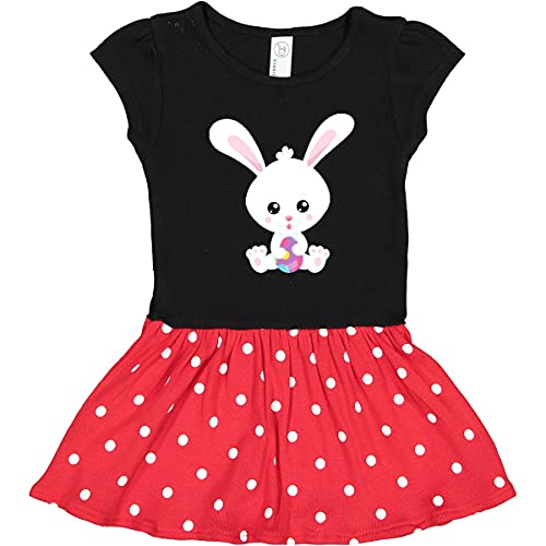 Inktastic Easter Bunny Toddler Dress - Cute White Bunny & Easter Eggs Print - Perfect for Easter Outfits, Spring Photos & Holiday Celebrations