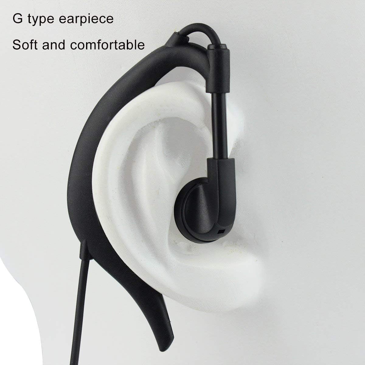 Retevis R111 Walkie Talkie Earpiece - G Type 2 Pin Earphone with Volume Control, Compatible with RT24 RT27 RT22 RT21 RT7 Baofeng BF-888s Sunreal Kenwood TYT OCDAY Radios (10 Pack) - Ideal for Security, Construction, Warehouse & Outdoor Communication