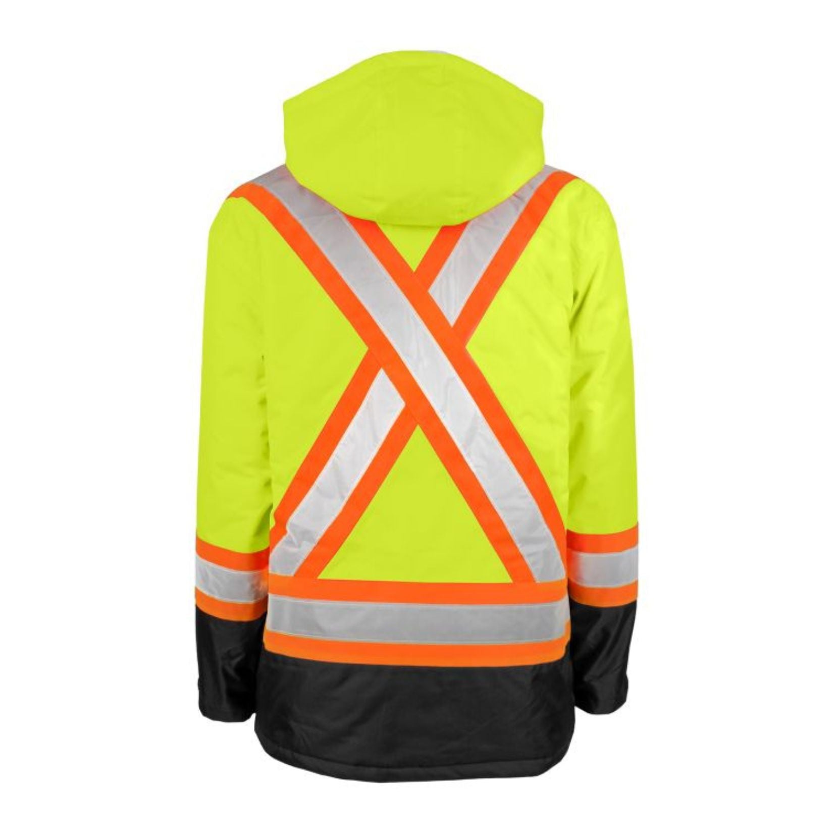 Terra Hi-Vis Lined Safety Winter Parka Jacket - ANSI Certified Reflective Yellow for Construction & Outdoor Work | Cold Weather Protection