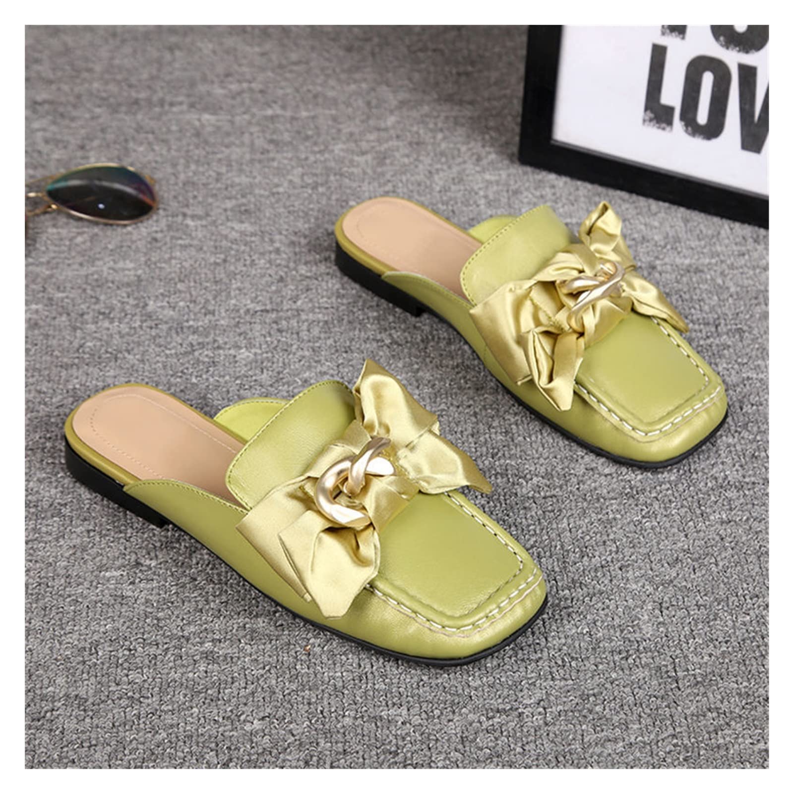 JSJFXZ Women's Spring Sandals - Breathable Outdoor Mule Slippers with Flat Sole for Casual Wear, Walking & Beach (Color A, Size 40) - Perfect for Summer Outfits, Vacation & Relaxing at Home