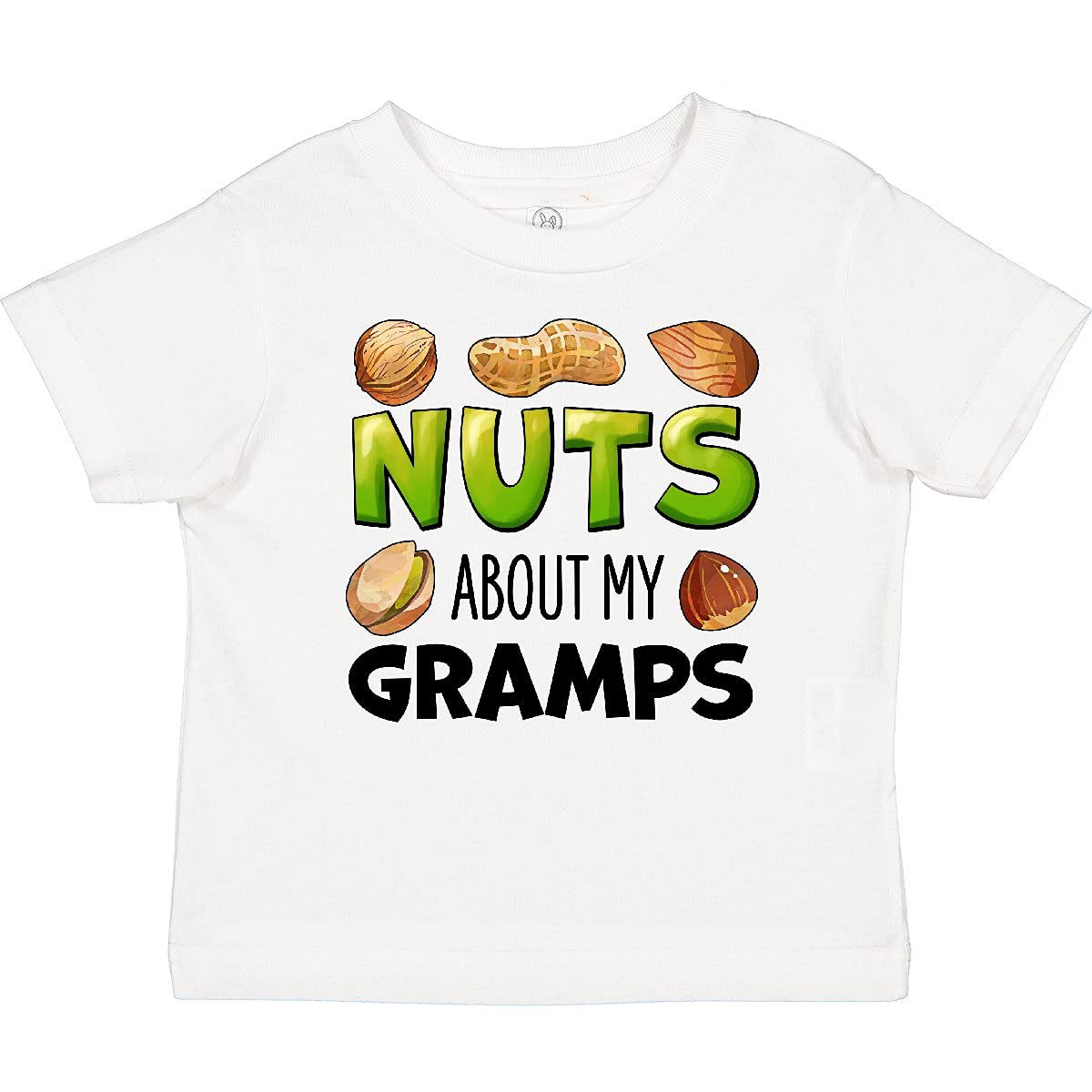 Best Nuts About My Gramps Peanut Almond Pistachio Baby T-Shirt - Cute Funny Grandfather Gift for Infants & Toddlers - Perfect for Family Reunions, Grandparents Day & Photo Shoots