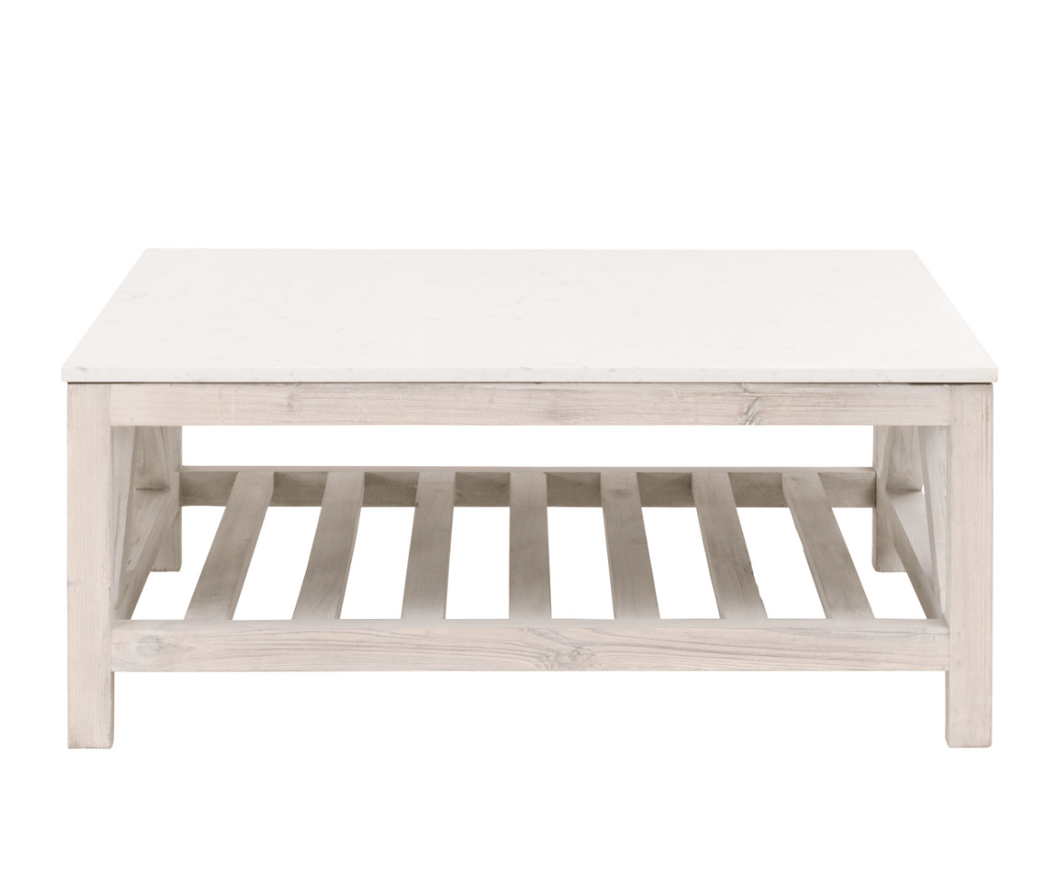 Solana Beach Collection Square Coffee Table - Modern Living Room Furniture for Home Decor & Relaxation