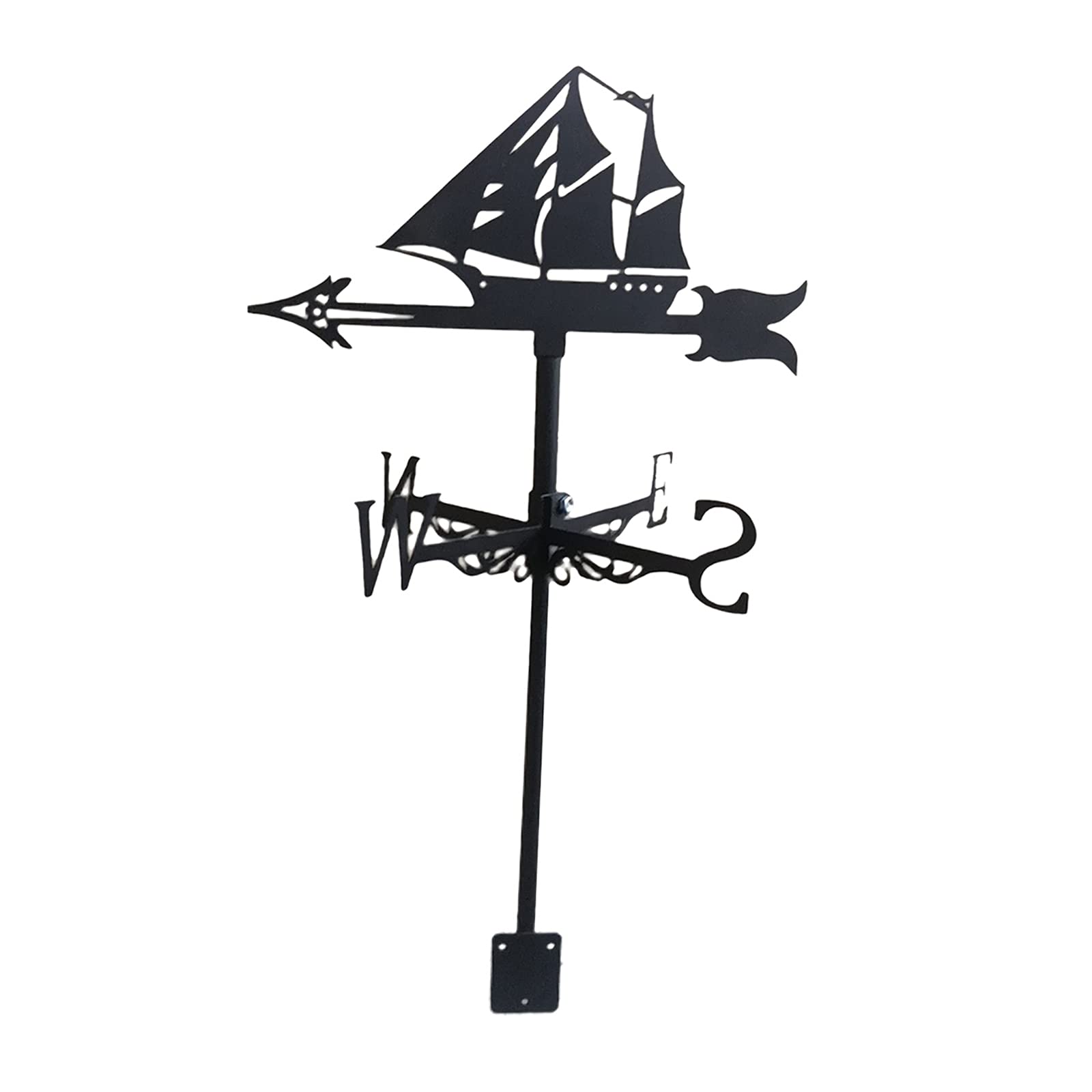 **MagiDeal European Style Iron Sailboat Weather Vane - Wind Direction Indicator for Roof, Farm, Yard & Garden - Decorative Outdoor Measuring Tool - Perfect for Coastal, Nautical & Farmhouse Decor**