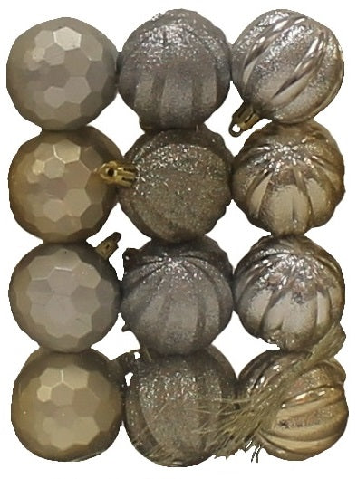 24 Pack of 50MM Shatterproof Christmas Ball Ornaments - Gold, Champagne, Silver Holiday Decorations for Tree, Home & Party Decor