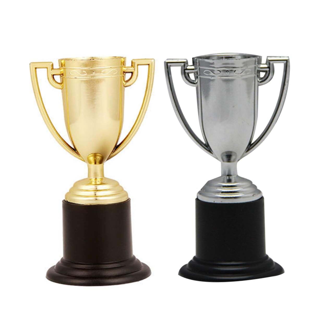 GAROZATION 10-Pack Mini Plastic Award Trophies for Kids - Gold & Silver Prize Cups for Sports Competitions, School Rewards, Kindergarten Achievements - Perfect for Classroom Incentives, Birthday Party Favors and Toddler Motivational Gifts