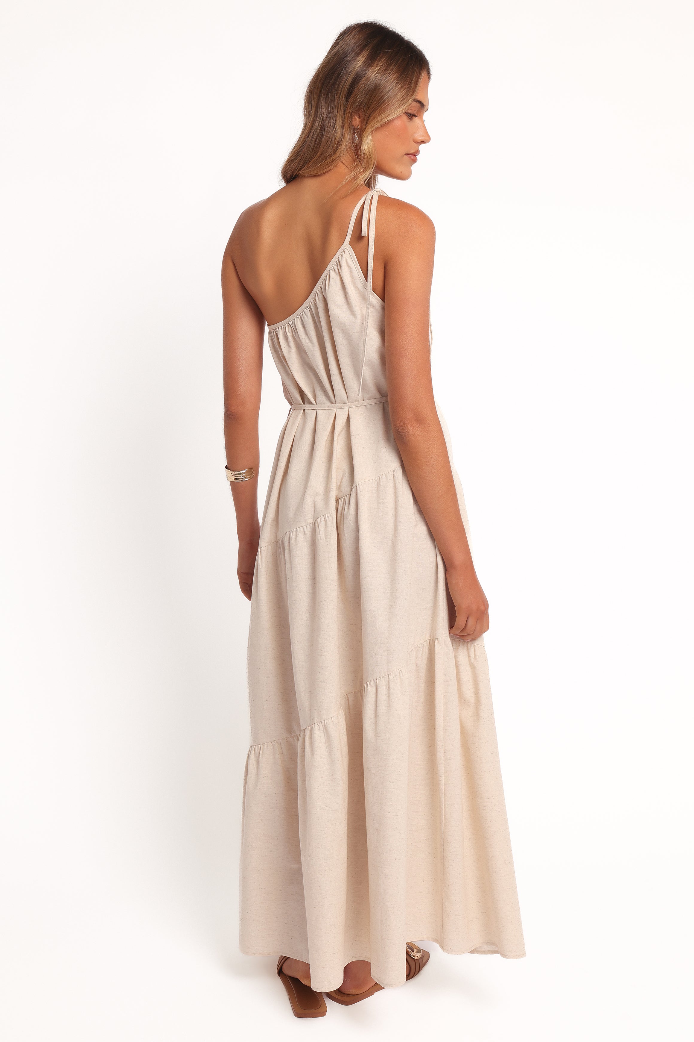 Hilde Maxi Dress for Women - Elegant Oatmeal Long Flowy Dress for Summer, Beach, and Casual Wear
