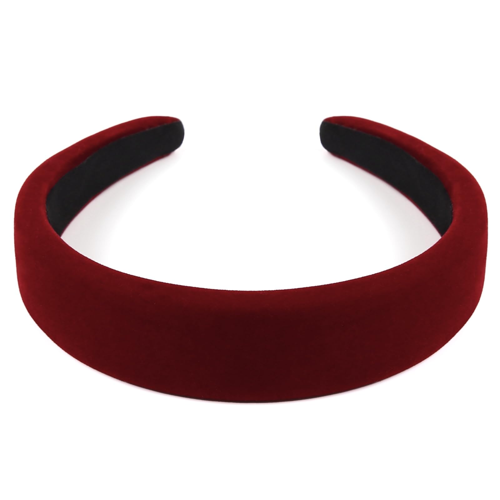 Black Velvet Headband for Women - Non Slip Thick Hair Band 1.3 Inch Wide - Fashion Hair Accessories for Women - Soft Elastic Headbands for Workout, Yoga, Running & Daily Wear