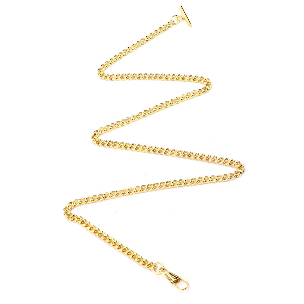 Vintage Gold Pocket Watch Chain - Retro T-Bar Watch Accessory for Men & Women | Perfect for Steampunk, Cosplay & Formal Events