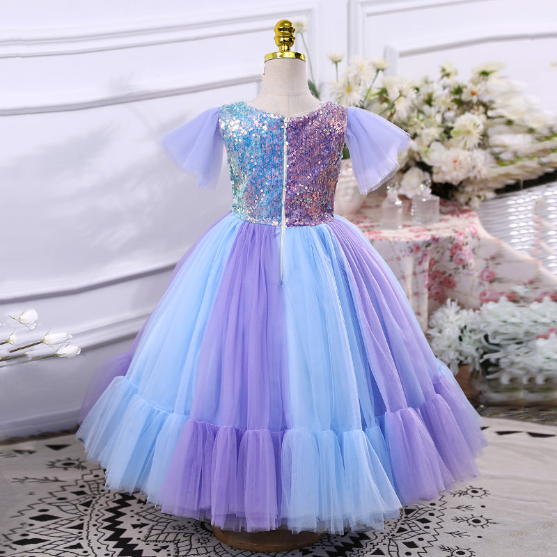 Elegant Baby Girls Sequin Christening Dress - Toddler Princess Gauze Dress for Baptism, Birthday Party & Special Occasions