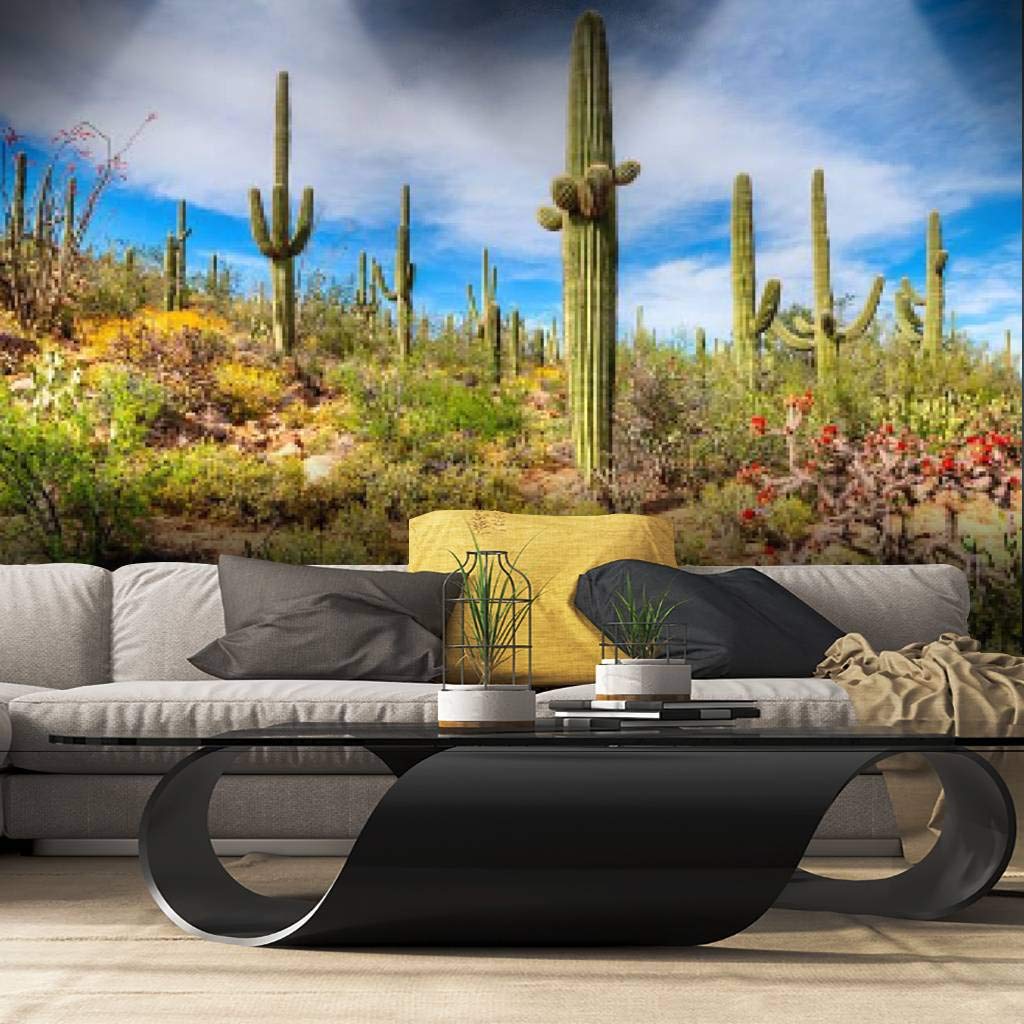 Sonoran Desert Peel and Stick Wallpaper - Self-Adhesive Removable Vinyl Wall Mural for Home Decor | Easy DIY Wall Covering for Living Room, Bedroom & Office