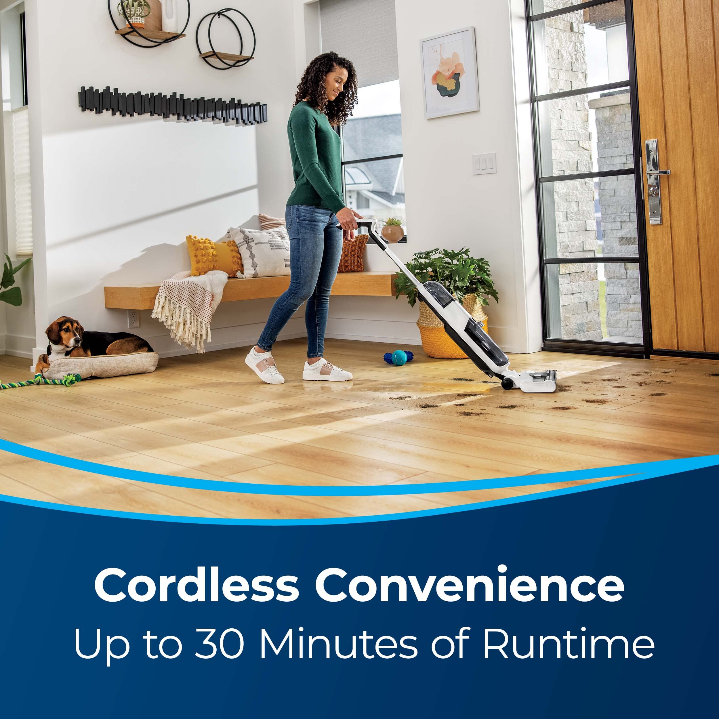 Bissell TurboClean 3548 Cordless Hard Floor Cleaner & Wet Dry Vacuum - Lightweight Mop for Tile, Wood & Laminate Floors - Perfect for Quick Spills, Pet Messes & Deep Cleaning