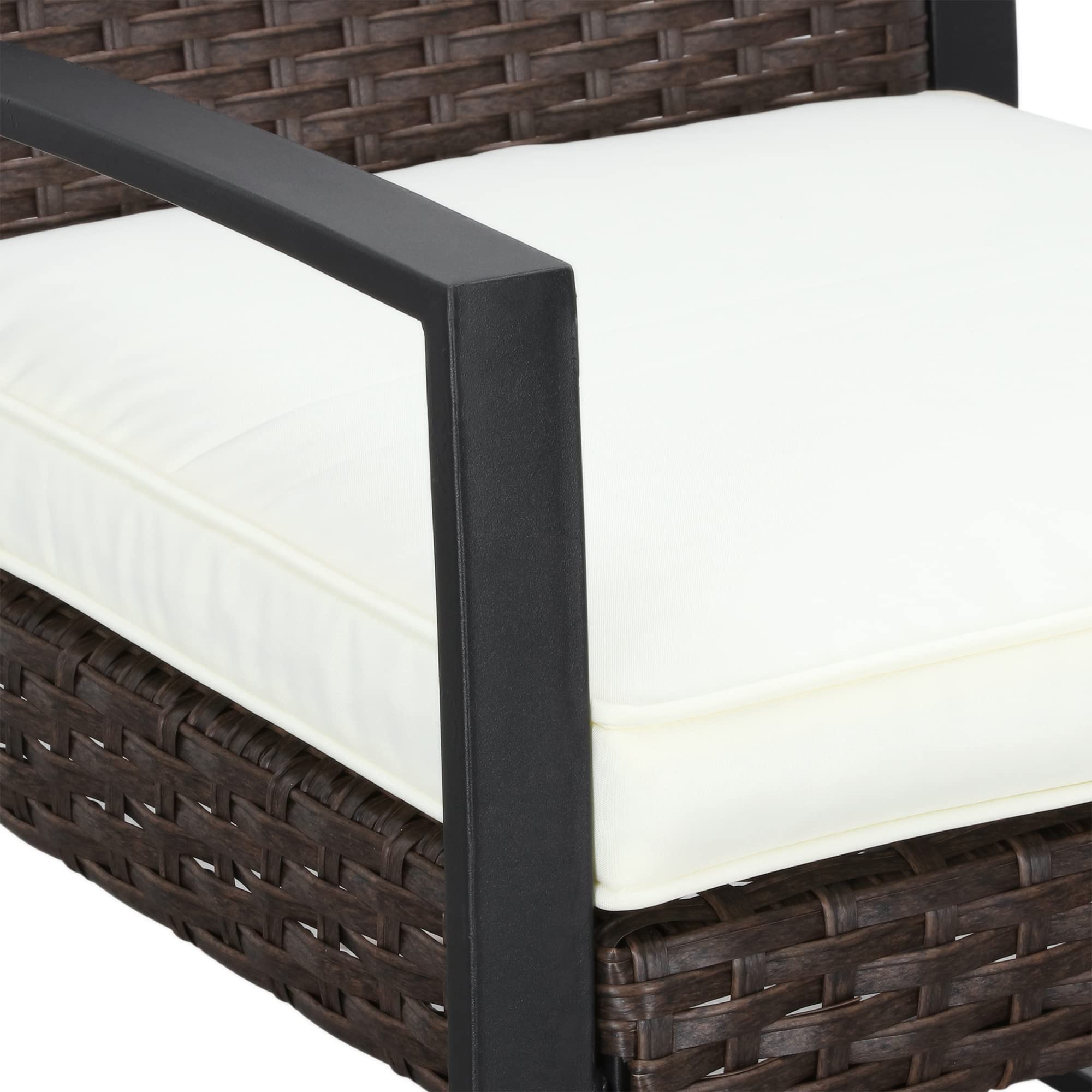 PatioFestival 5-Piece Outdoor Wicker Conversation Set with 3.1