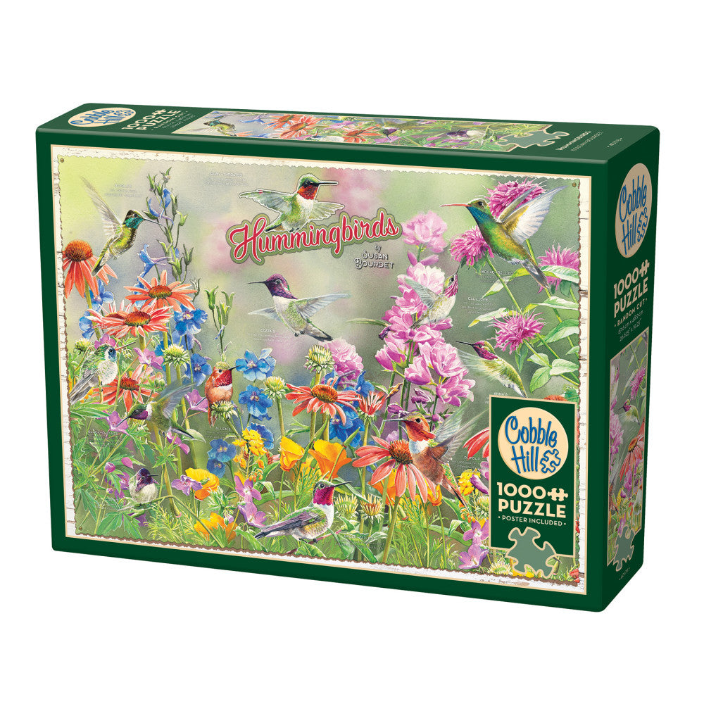 Cobble Hill 1000 Piece Hummingbirds Jigsaw Puzzle with Reference Poster - Perfect for Family Game Night & Home Decor